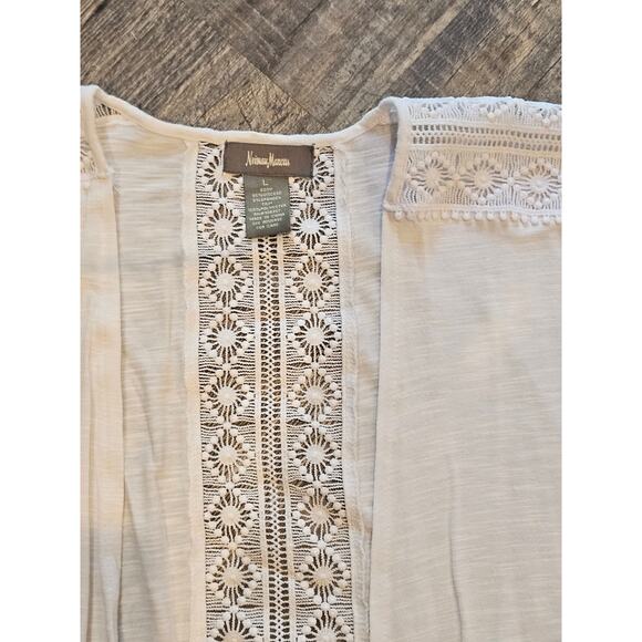 Neiman Marcus white sleveeless oversized cardigan crochet womens large boho - Picture 4 of 6